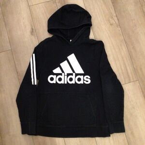 Adidas Black Hoodie with White Accents